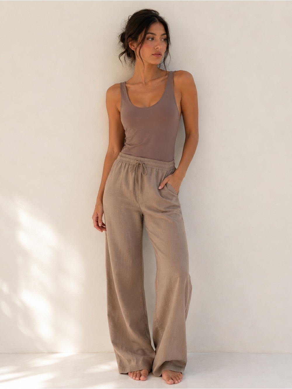 Babaton Taupe Crossback Jumpsuit - Picture 2 of 8
